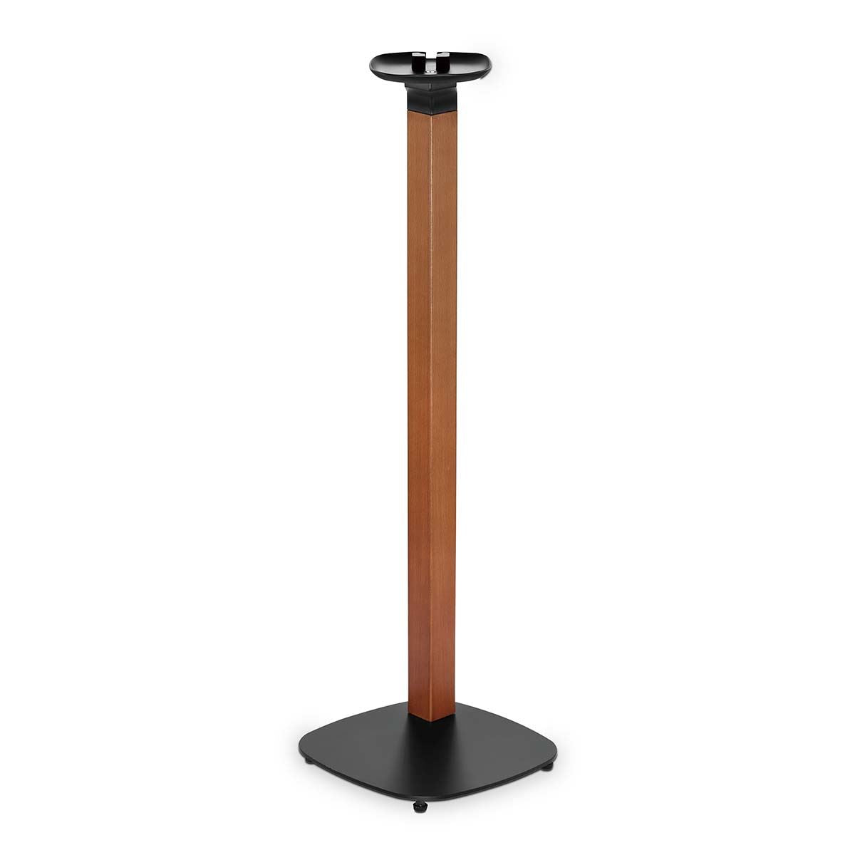 Nedis Speaker Mount Scandinavian Design, Floor Stand Compatible with Sonos One, One SL, Play:1, Sculpted Hardwood Column, Weighted Base for Stability, Powder-Coated Finish, Cable Management - Black