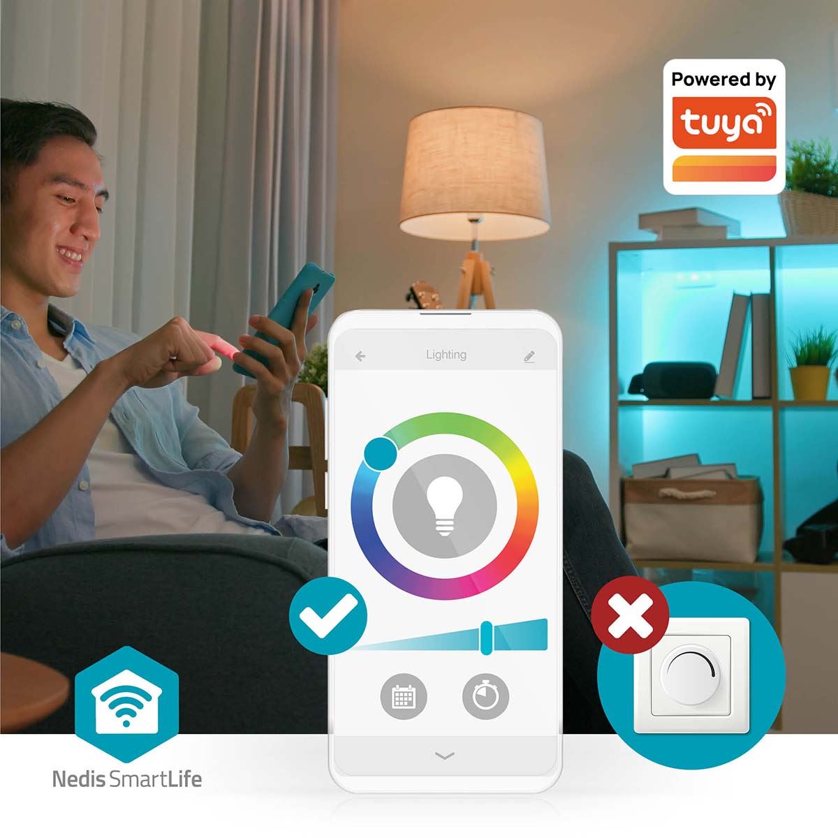 Nedis SmartLife Full Colour LED Bulb | E27 | 806 lm | 9 W | RGB / Warm to Cool White | 2700 - 6500 K | Android™ / IOS | Bulb | 1 pcs