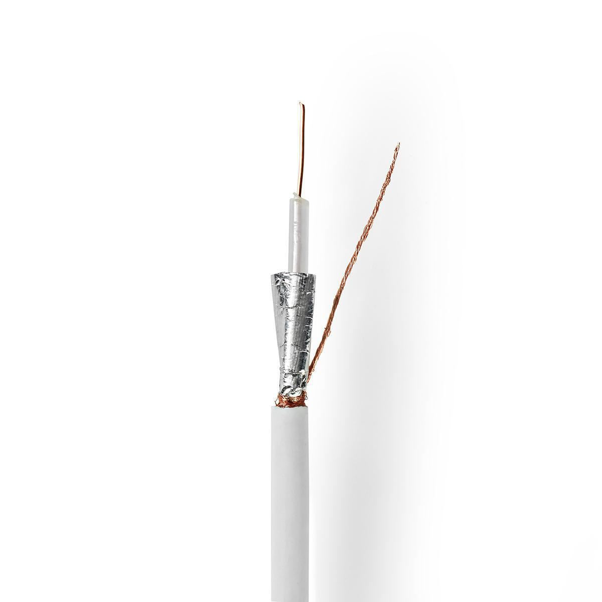 Nedis Coax Cable On Reel | RG59U | 75 Ohm | Double Shielded | ECA | 100.0 m | Coax | PVC | White | Reel