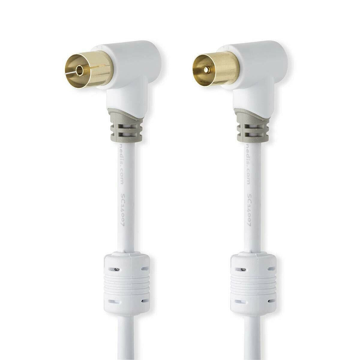 Nedis Coax Cable | IEC (Coax) Male | IEC (Coax) Female | Gold Plated | 75 Ohm | Double Shielded | 5.00 m | Round | PVC | White