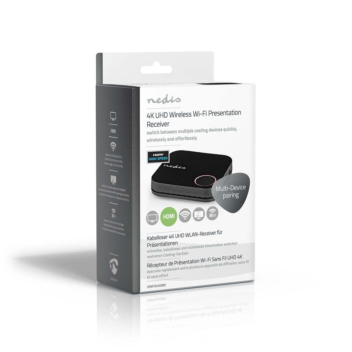 Nedis Wireless HDMI™ Receiver | Wi-Fi | 2400 MHz | 30.0 m (line of sight) | 4K@60Hz | 0.04 Gbps | PVC | Black