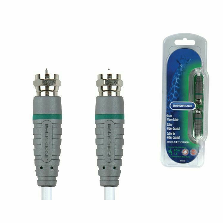 Bandridge 0.5m F Type Connection Cable F-Male - F-Male - White