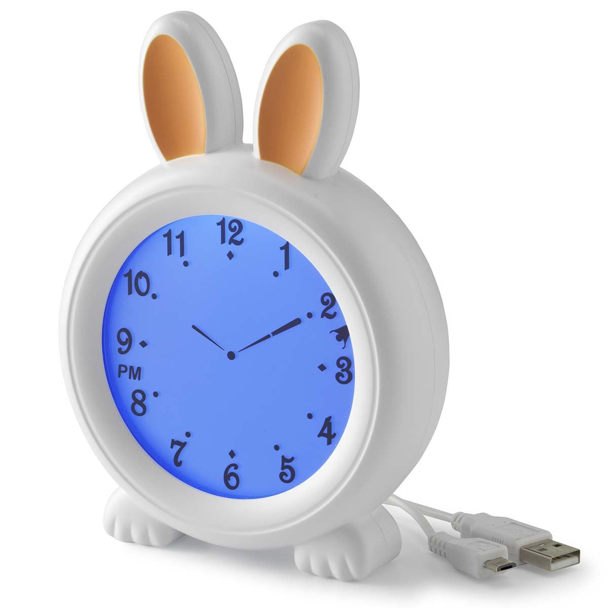 Alecto Childrens Sleep Trainer & Night Lamp Light / Alarm Clock Rory the Rabbit - White