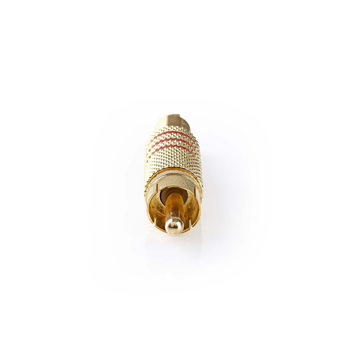 Nedis RCA Connector | Straight | Male | Gold Plated | Solder | Cable input diameter: 7.0 mm | Metal | Red | 10 pcs | Envelope