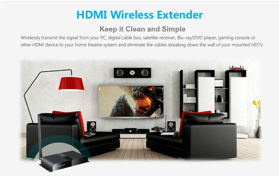 Ex-Pro AV-Pro HDMI Extender Wireless HDMI Kit 1080p HDbitT Transmitter & Receiver Kit HDW200 with IR Control (200m)