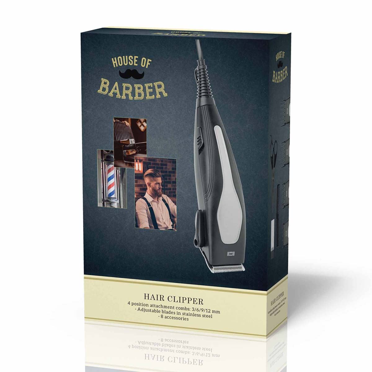 MELISSA Hair Clipper, Gifts for Him, Clippers, Clipper Kit for Men, Rinseable Blades, Home Hair Cutting, Clippers with Guide Combs