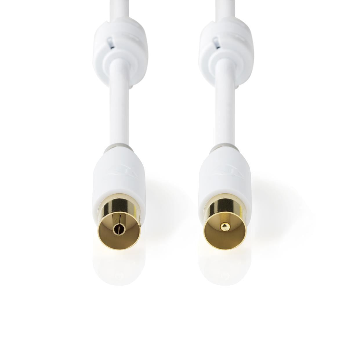 Nedis Coax Cable | IEC (Coax) Male | IEC (Coax) Female | Gold Plated | 100 dB | 75 Ohm | Double Shielded | 3.00 m | Round | PVC | White | Box