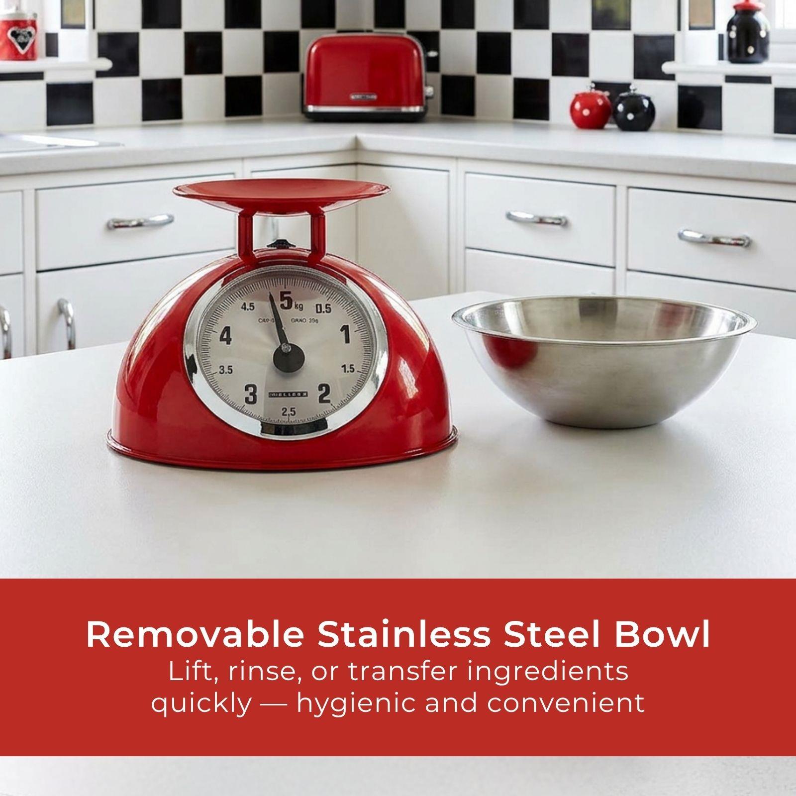MELISSA Retro Traditional Vintage Metal Mechanical Weight Baking 5kg Kitchen Scale Red