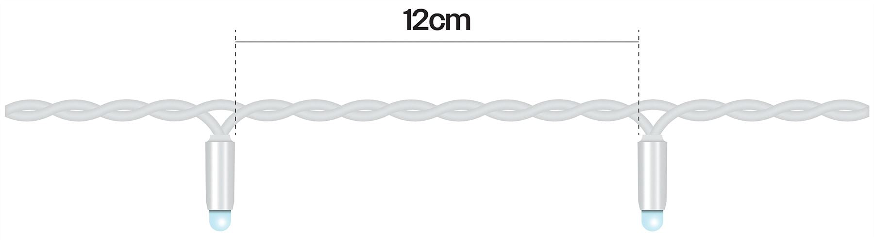 10m Easy-Connect Warm White 80 LED String Lights With Interconnectable White Rubber Cable