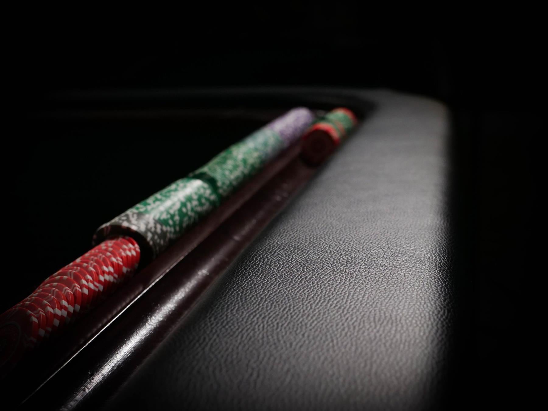 The Man Cave Project Luxury Craps Table, Mahogany Effect Dark Wood with Green Baize Cloth Surface, Chip Holder and Faux Leather Ar...