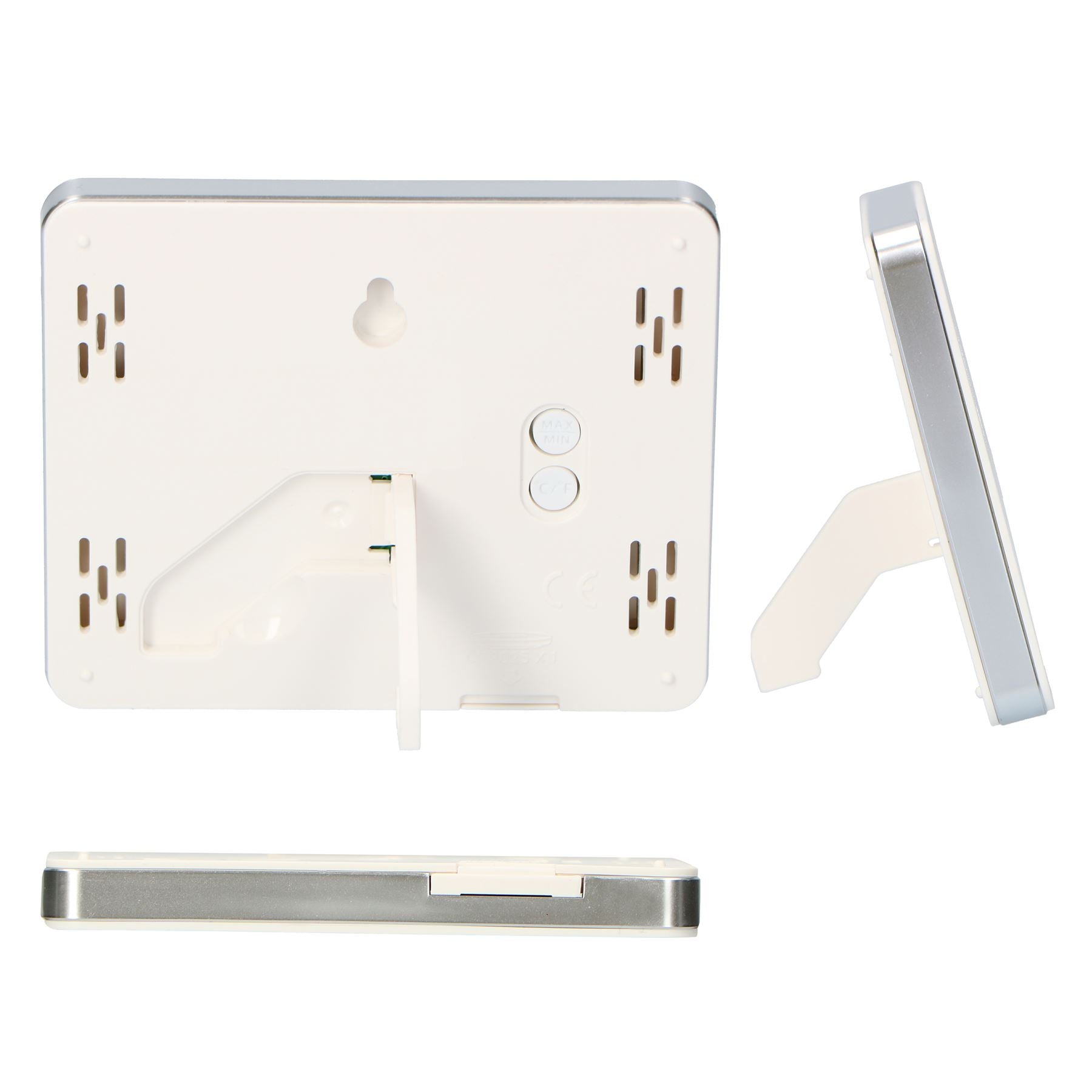 Alecto Indoor Large LCD Display Thermometer / Hygrometer - White / Silver