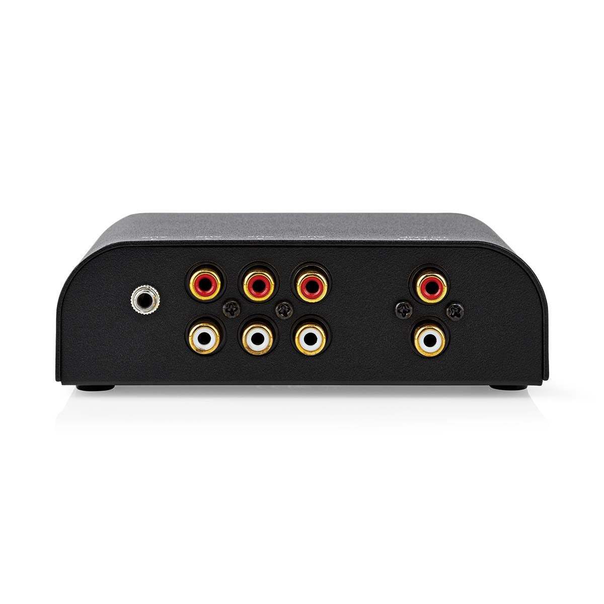 Nedis Analogue Audio Switch | 4 port(s) | Connection input: 1x 3.5 mm Audio Input / 3x (2x RCA Female) to Connection output: 1x (2x RCA Female) | Manual | Metal | Anthracite
