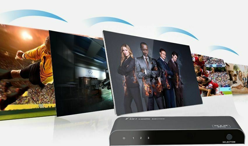 Ex-Pro AV-Pro HDMI Switch 3 to 1 Port with IR Remote V2.0 HDCP 2.2 Full Ultra HD UHD 2K4K with RS233