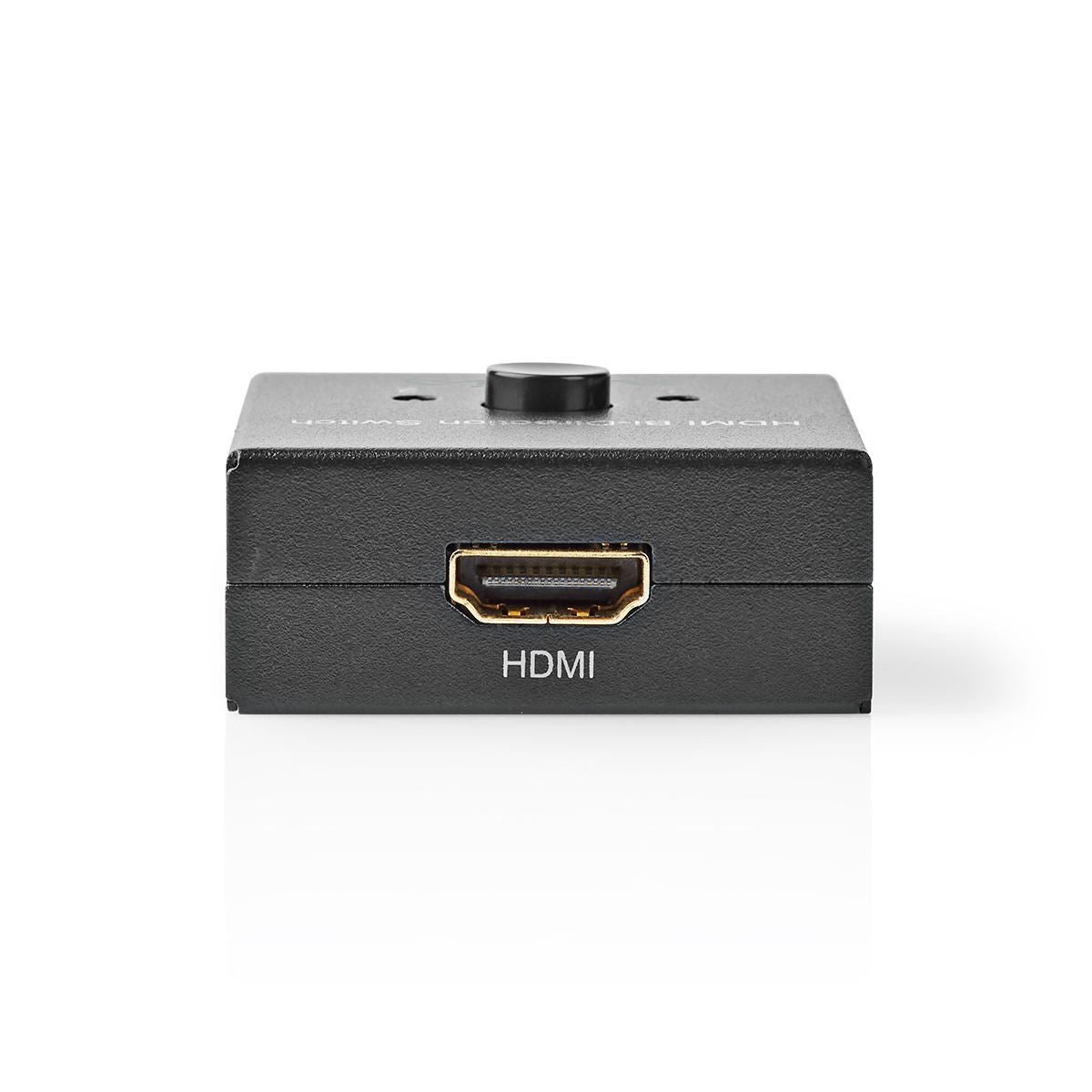 Nedis HDMI™ Switch | 3 port(s) | 1x HDMI™ Input / 2x HDMI™ Input | 1x HDMI™ Output / 2x HDMI™ Output | 4K@60Hz | 6 Gbps | Metal | Anthracite