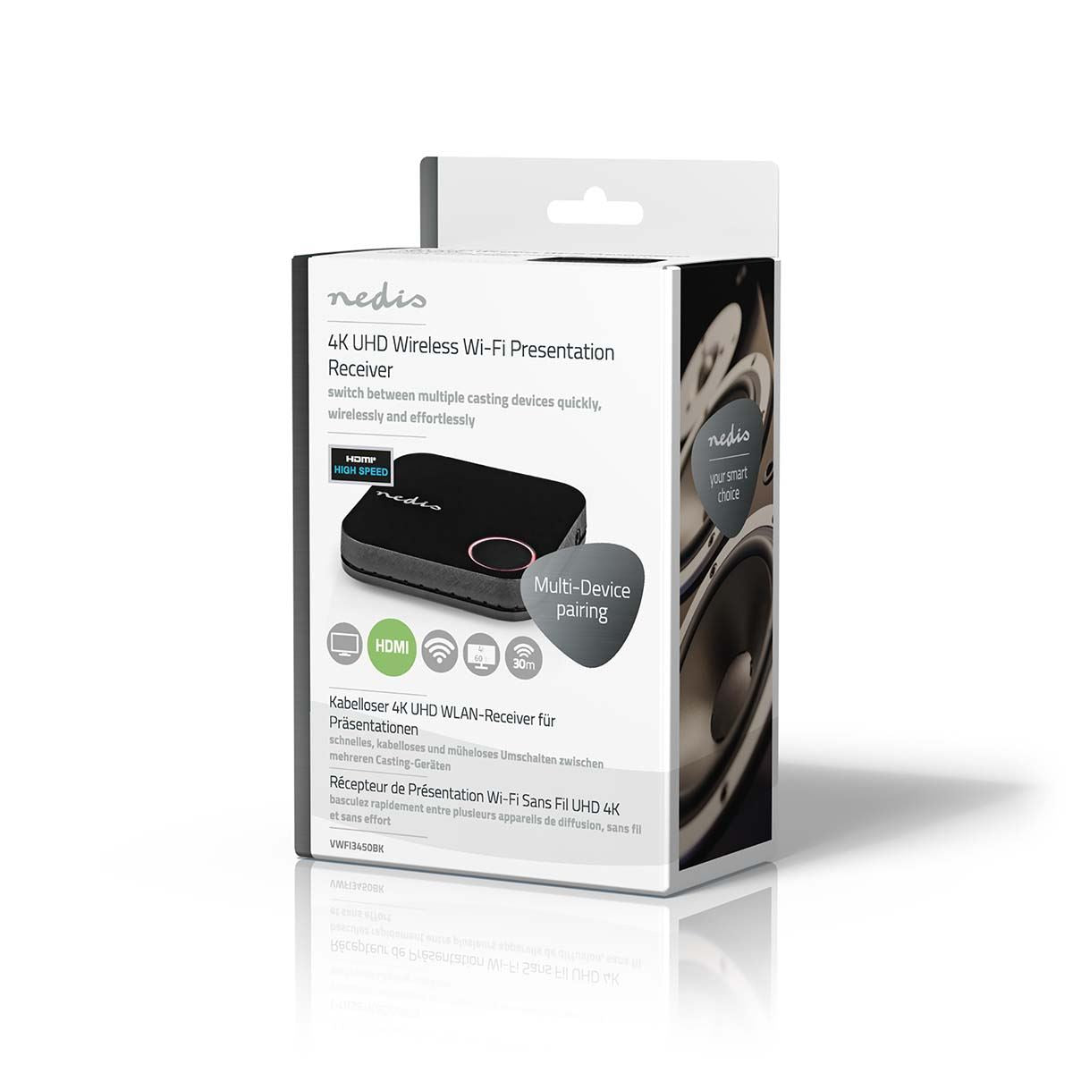 Nedis Wireless HDMI™ Receiver | Wi-Fi | 2400 MHz | 30.0 m (line of sight) | 4K@60Hz | 0.04 Gbps | PVC | Black