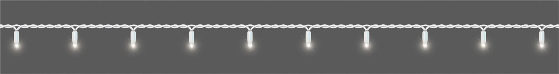 5m Easy-Connect Cool White 40 LED String Lights With Interconnectable White Rubber Cable