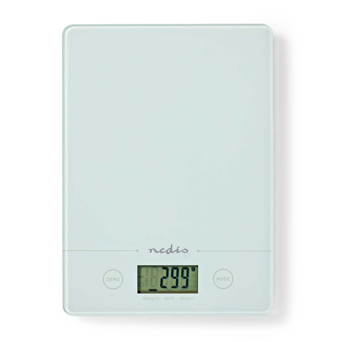 Nedis Kitchen Digital Food Scales LCD Electronic Weighing 5kg Cooking Baking Balance - White