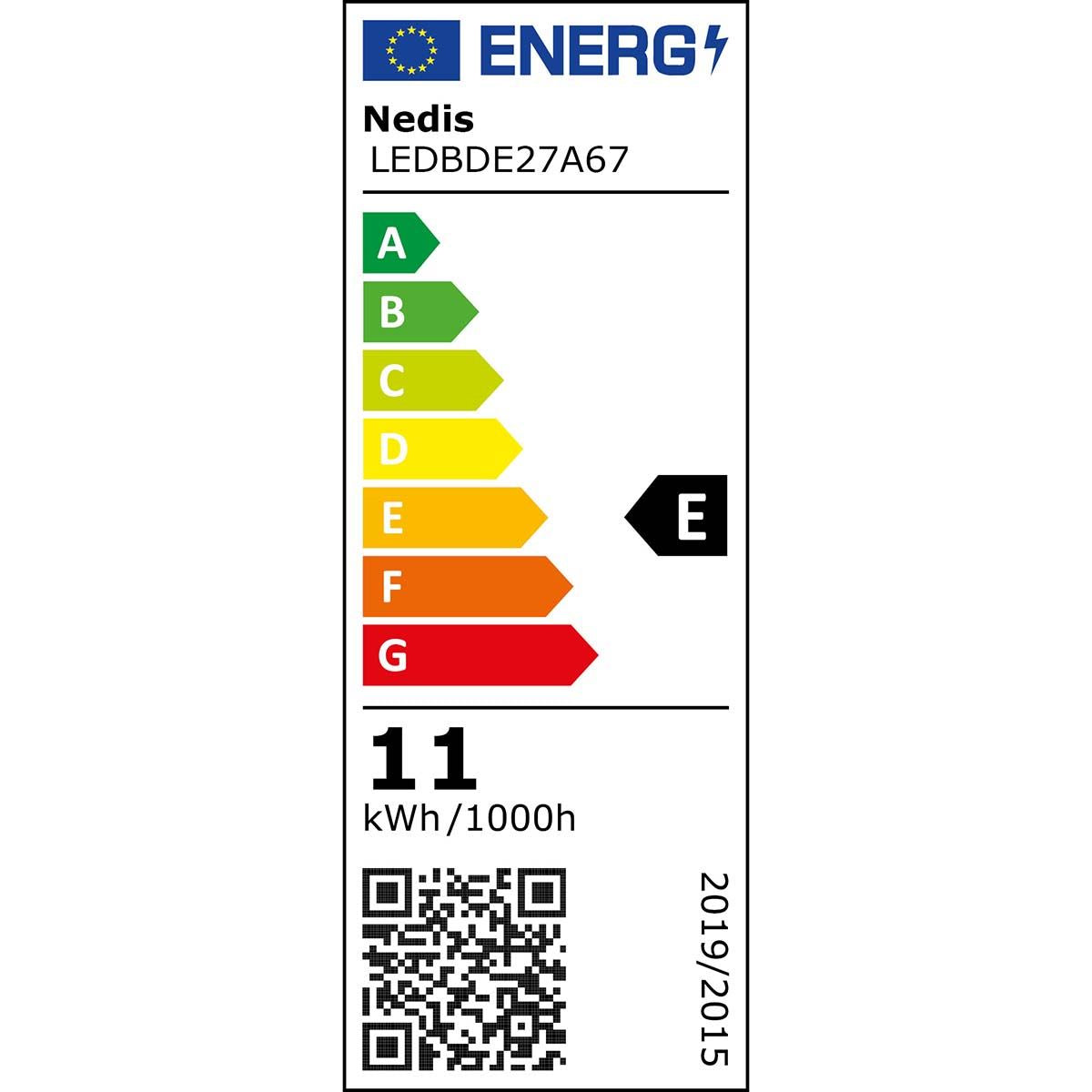 Nedis LED Bulb E27 | A60 | Dimmable | 11 W | 1055 lm | 2700 K | Warm White | Frosted | 1 pcs