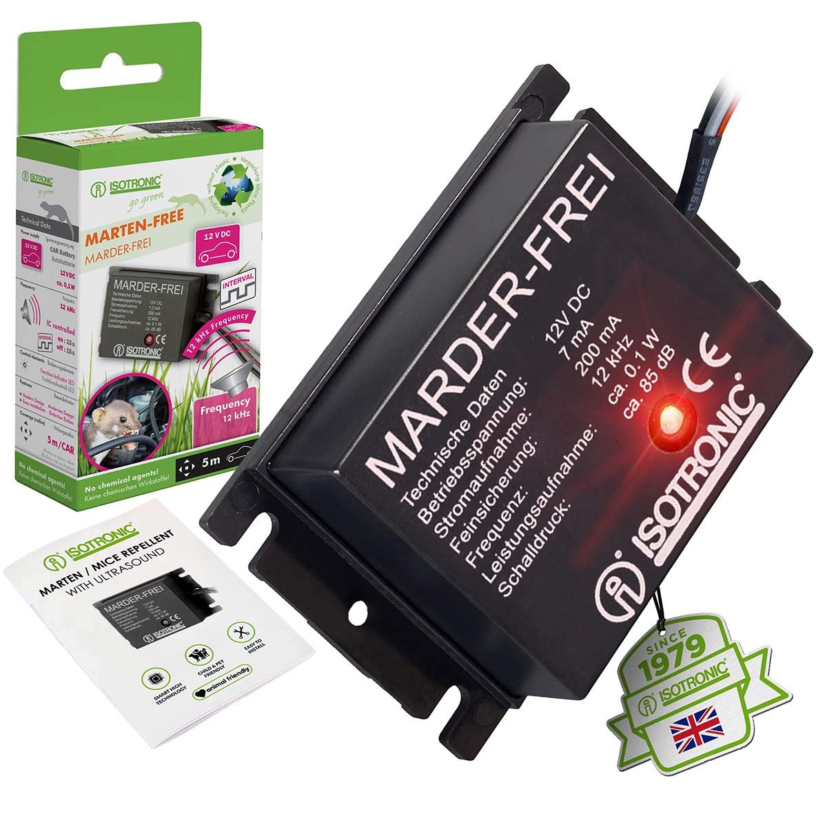 Isotronic Marten Repellent Device 12 kHz Outdoor 12 V