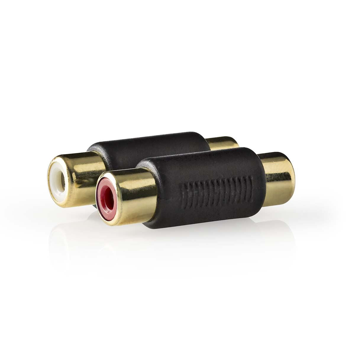 Nedis Stereo Audio Adapter | 2x RCA Female | 2x RCA Female | Gold Plated | Straight | ABS | Anthracite | 1 pcs | Box
