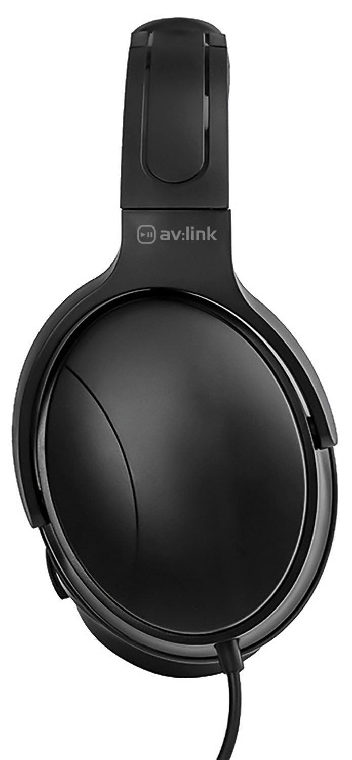Av:link Wired DJ Headphones Full-Size Over-Ear Stereo Headphones Folding Black
