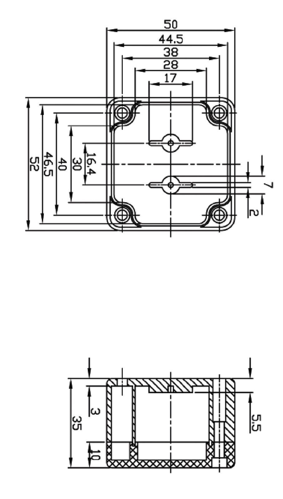 Electrical Enclosure Indoor Outdoor ABS Plastic High Impact 52 x 50 x 35 mm