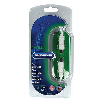 Bandridge 3m Digital TV Ariel Cable Lead Connector Male to Female - White