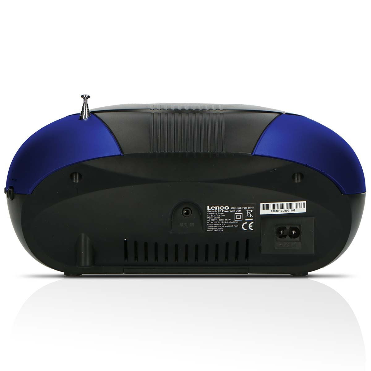 Lenco Portable FM Radio CD and USB player Blue
