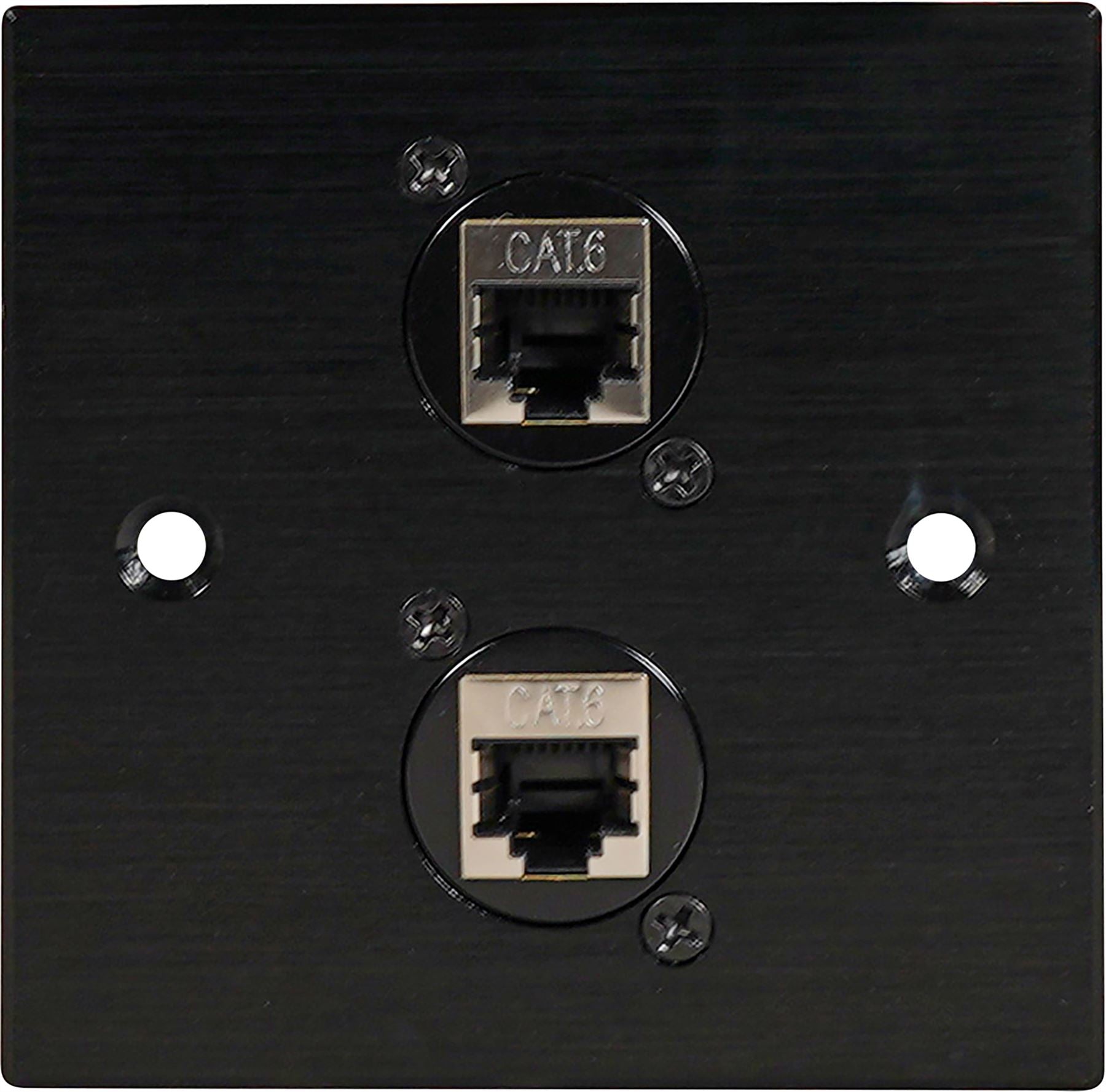Black Wall Face Plate Electrical AV Slim Series 2 x Cat 6 Socket Wall Plate Metal