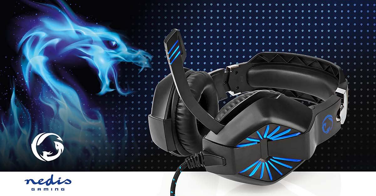 Nedis Gaming Headset | Over-Ear | Stereo | USB Type-A / 2x 3.5 mm | Fold-Away Microphone | 2.20 m | LED