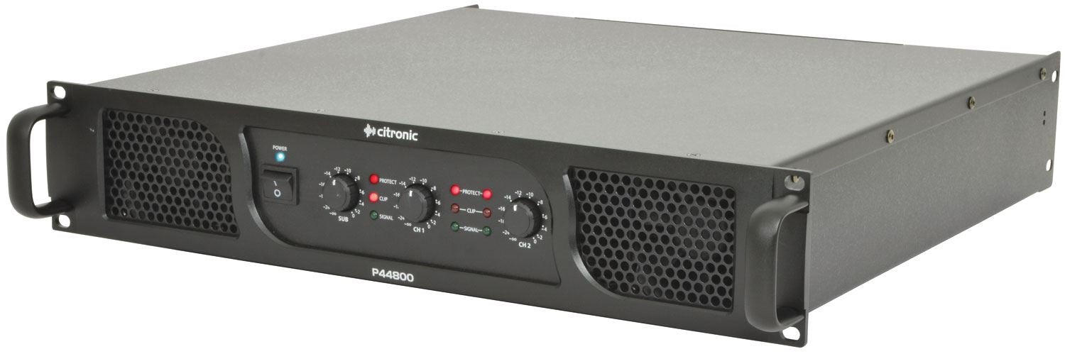 Citronic P44800 2U Rack Mount Stereo Sub Power Amplifier 2 x 400W + 800W SUB