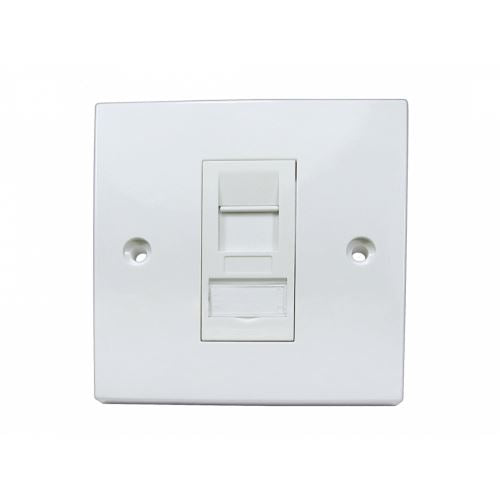 Ex-Pro 1 Port Cat6a RJ45 Shielded Face Plate Wall Socket Single Gang - Tool-less