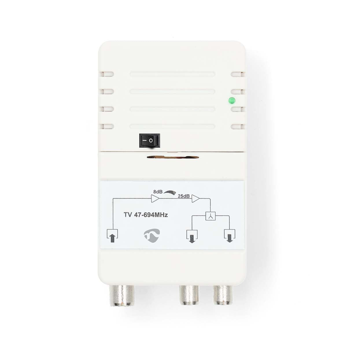 Nedis CATV Amplifier | Gain: 25 dB | 47 - 694 MHz | Number of outputs: 2 | Gain control | White