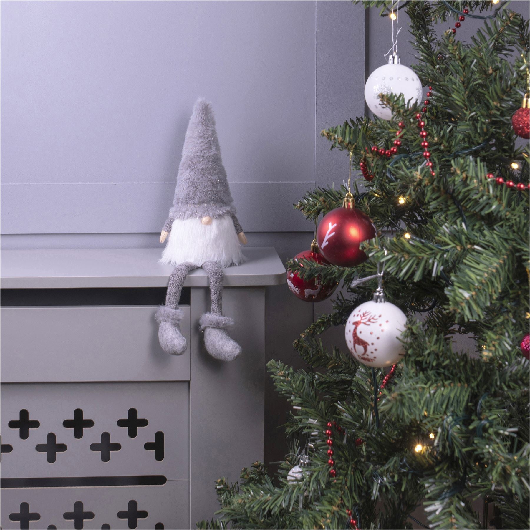 Christmas Long Legged Gonk Nordic Style Gnome Xmas Decoration - Henderick (Grey)