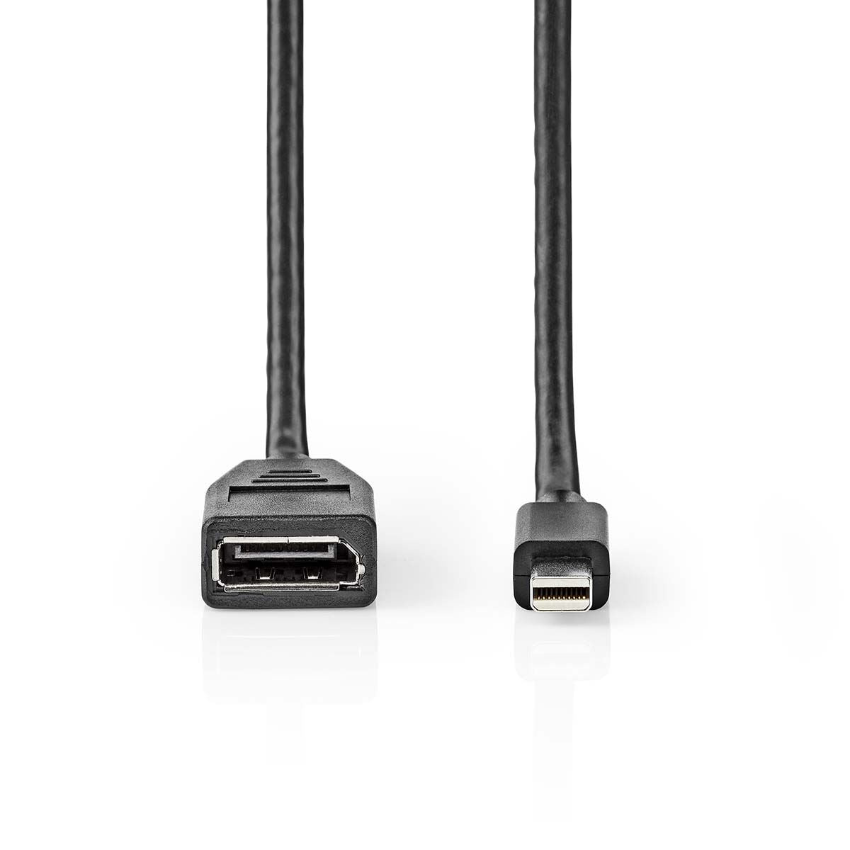 Nedis Mini DisplayPort Cable | DisplayPort 1.4 | Mini DisplayPort Male | DisplayPort Female | 48 Gbps | Nickel Plated | 0.20 m | Round | PVC | Black