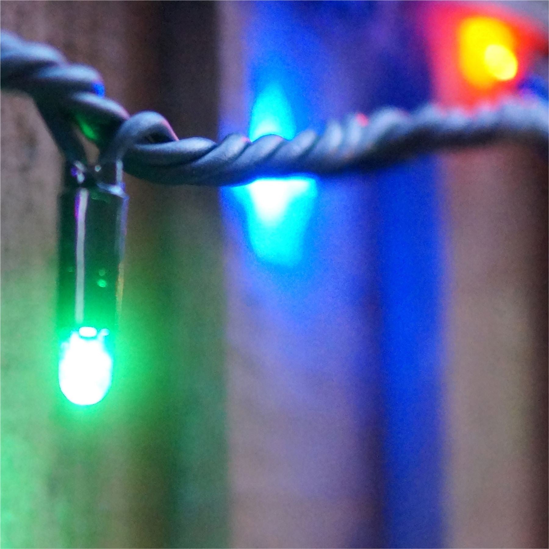 10m Easy-Connect RGB Multi Colour Changing 80 LED String Lights With Interconnectable Black Rubber Cable