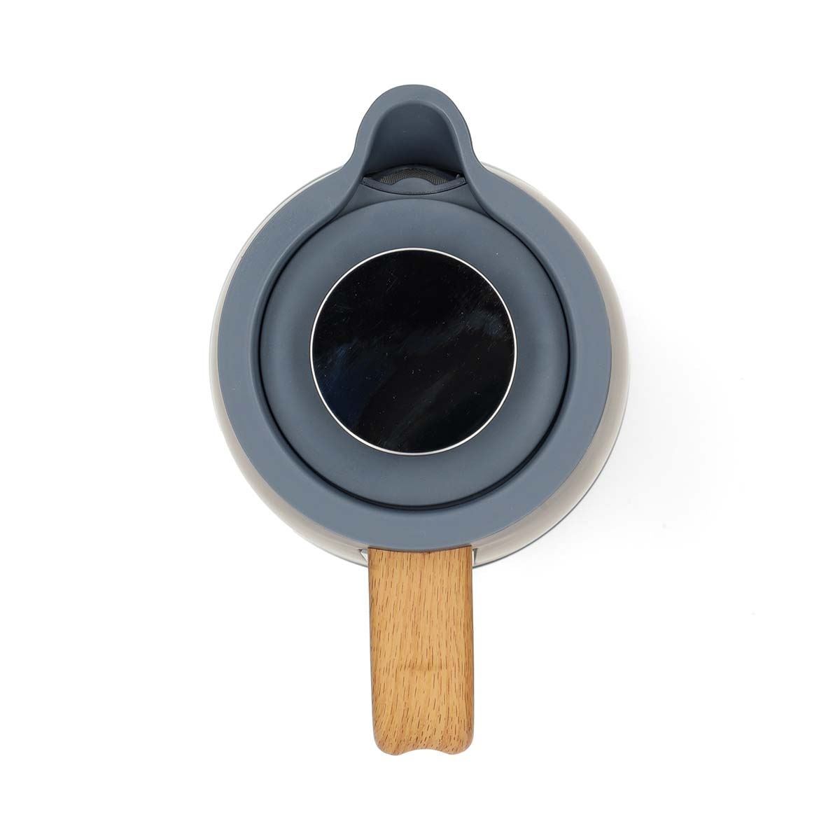 Nedis 1.7L Soft Touch Jug Kettle with Wood Effect Handle, Overheat Protection, Removeable Filter, 2.2KW - Grey