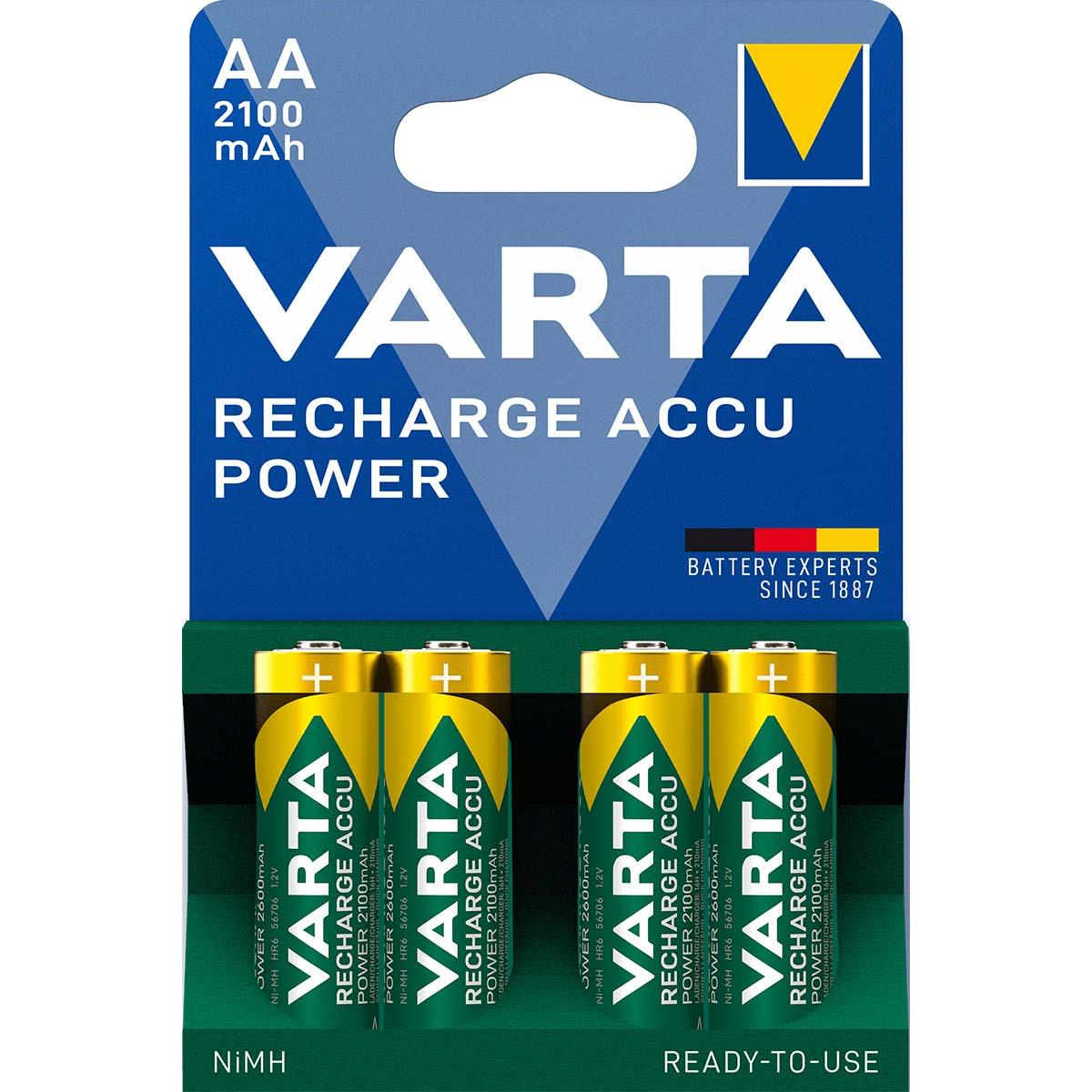 Varta AA Rechargeable NiMH Battery | 1.2 V 2100 mAh 4-Blister