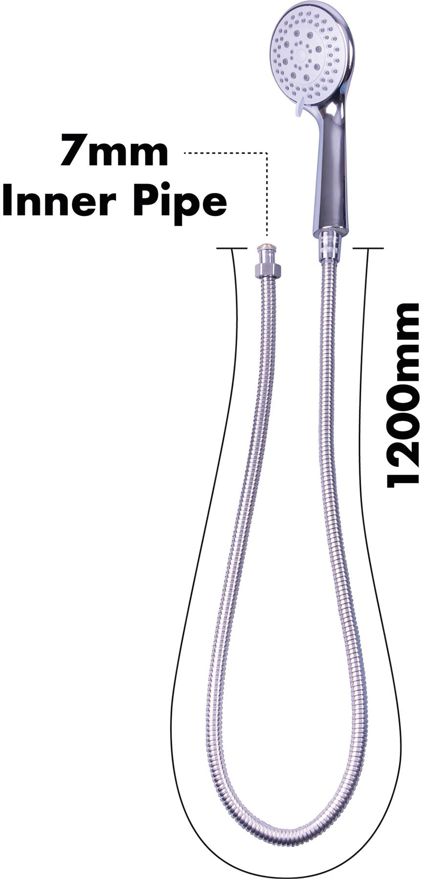 Replacement Shower Head and Hose with 4 Spray Settings - Replace Broken Corroded - Silver
