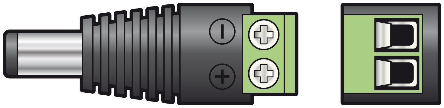 Mercury 2.1mm DC Plug with Screw In Terminals (LED Strip Lighting / CCTV etc)