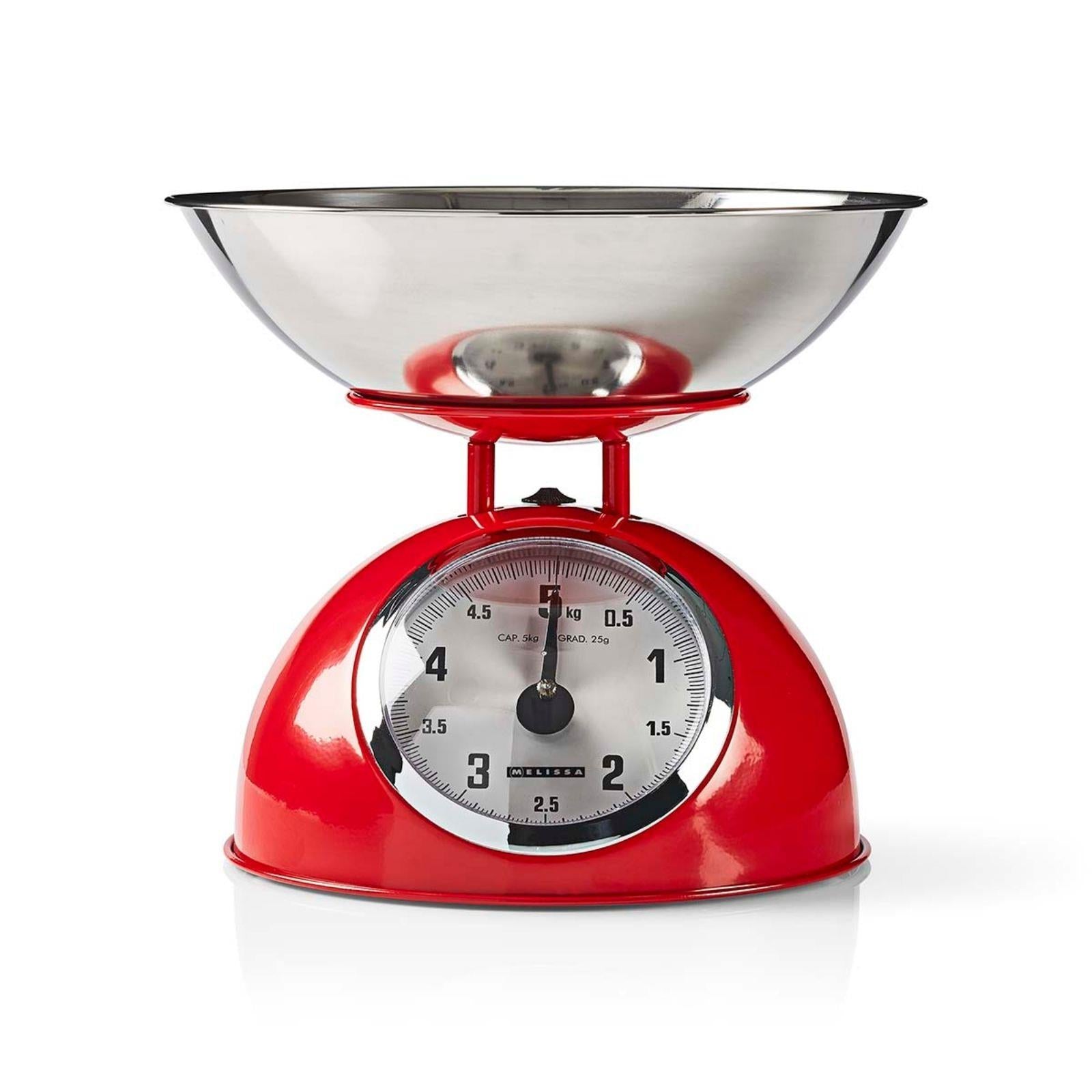 MELISSA Retro Traditional Vintage Metal Mechanical Weight Baking 5kg Kitchen Scale Red