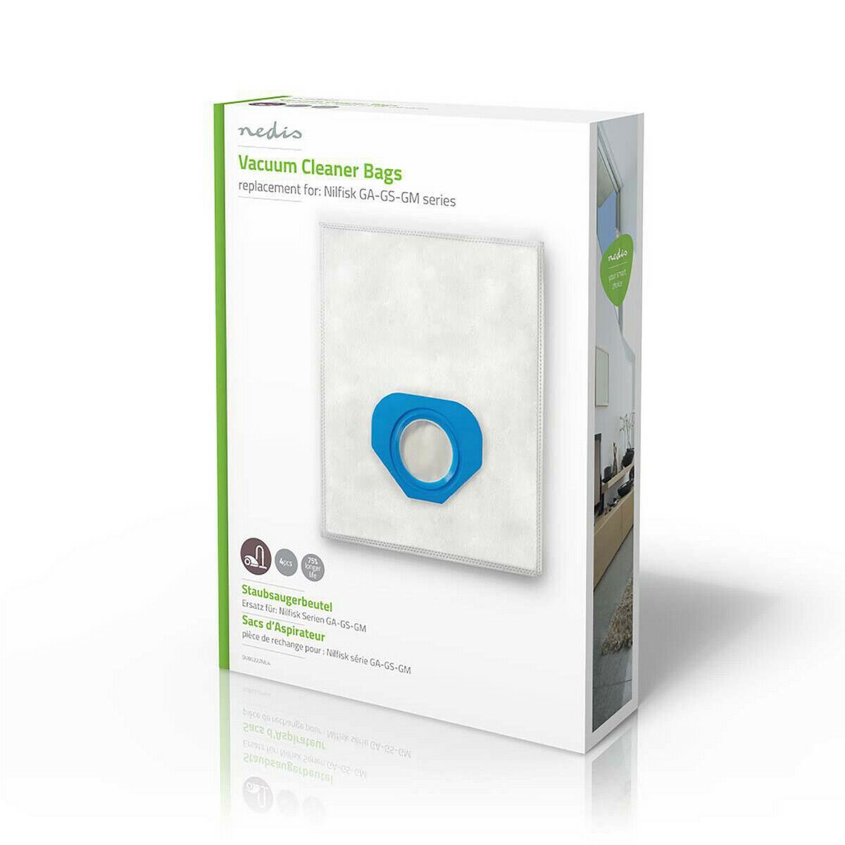 Nedis Vacuum Cleaner Bag | 4 pcs | Synthetic | Most sold for: Nilfisk | White