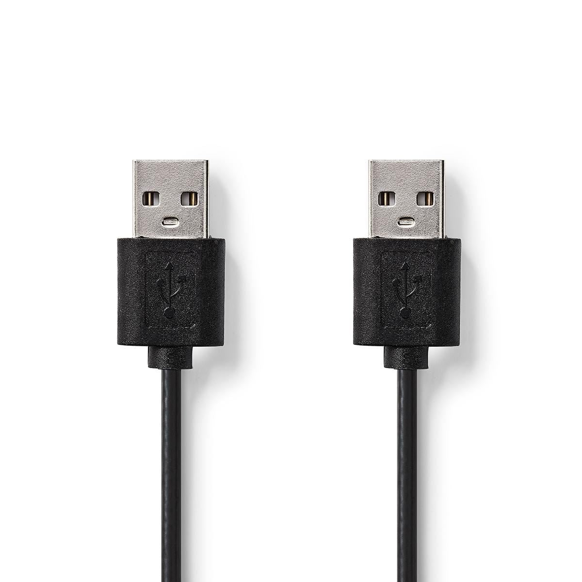 USB Cable | USB 2.0 | USB-A Male | USB-A Male | 480 Mbps | Nickel Plated | 1.80 m | Round | PVC | Black