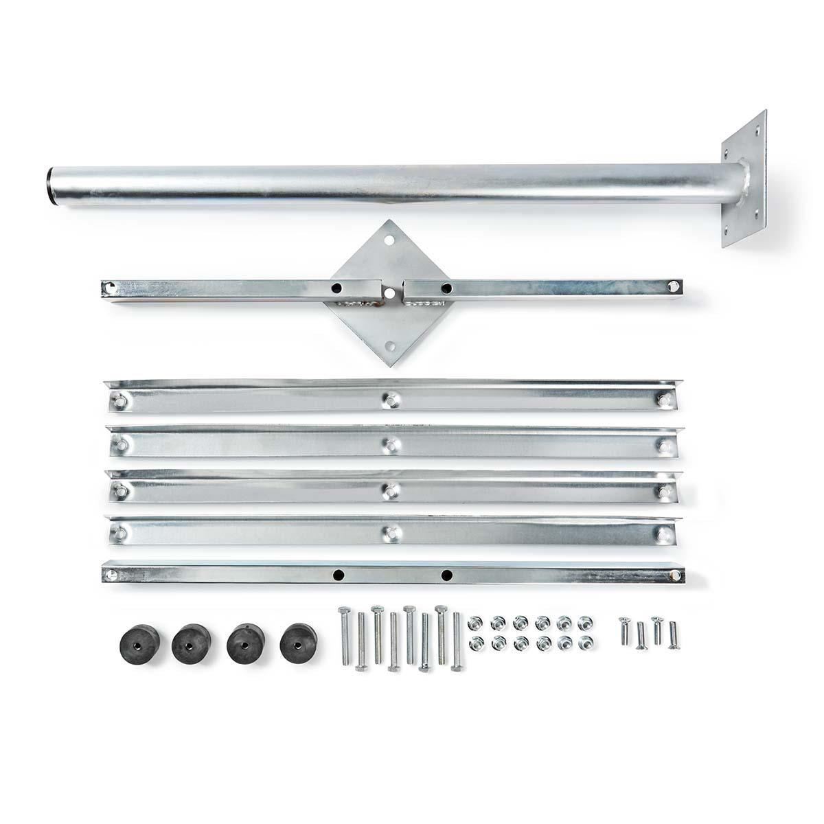 Nedis Satellite Balcony Stand | Mast length: 0.75 m | Maximum dish size: 90.0 cm | Bottom plate size: 4 x 30 x 30 cm | Steel | Silver