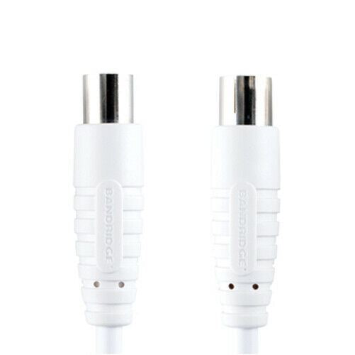 Bandridge 10m Digital TV Ariel Cable Lead Connector Male to Female - White
