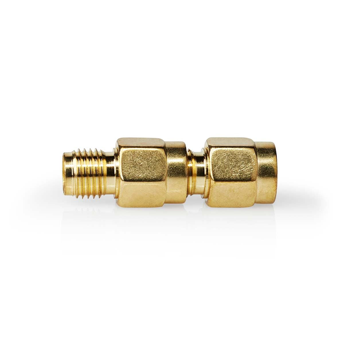 Nedis SMA Adapter | SMA Male Reverse Polarity | SMA Female | Gold Plated | 50 Ohm | Straight | Copper | Gold | 2 pcs | Box