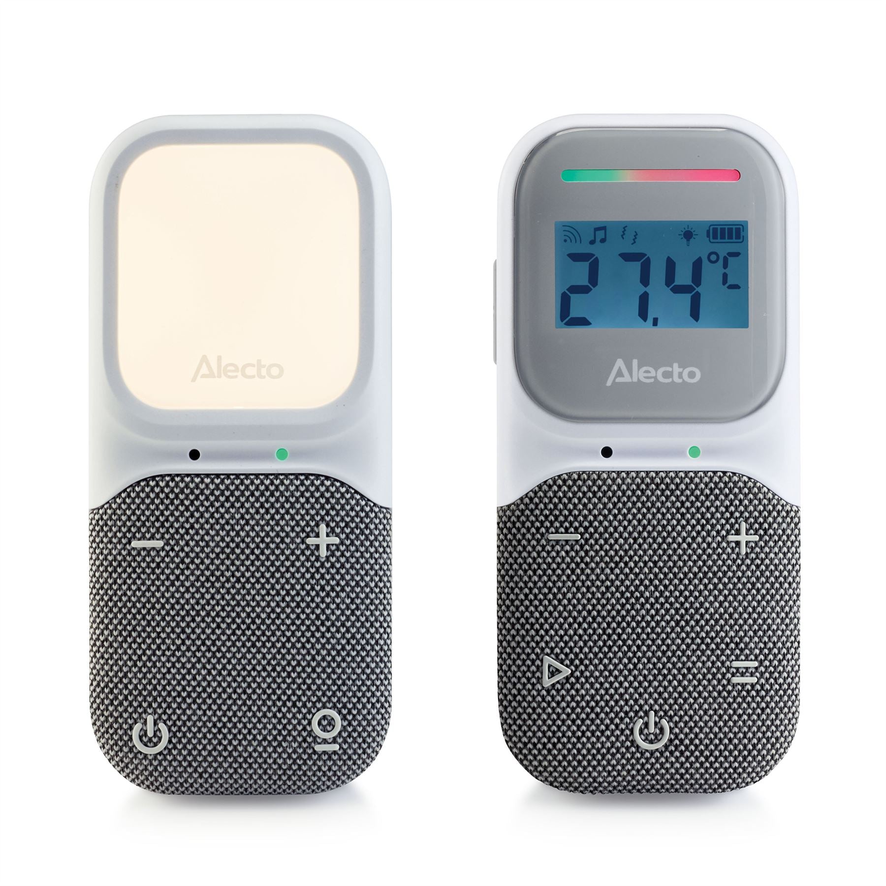 Alecto DBX140 Digital Audio Baby Monitor, Parent Unit with Rechargeable Battery, Temperature, Night Light, Long Range, Digital DECT, Crystal-Clear Sound, Plug & Play, Sound Indicator & Alerts