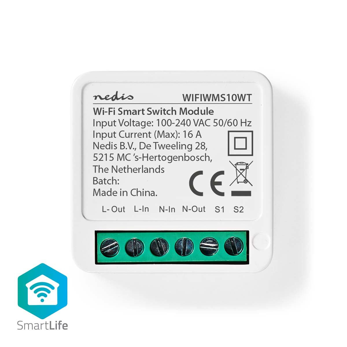 Nedis SmartLife Built-in Module | Switch | 3680 W | Terminal Connection | App available for: Android™ / IOS