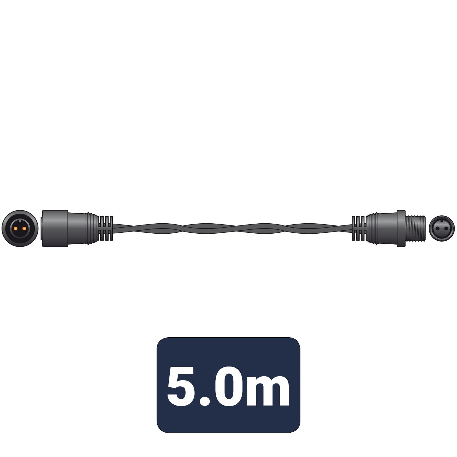 Lyyt Heavy Duty Lyyt-Link Outdoor String Light Rubber Extension 5m Cable (2 Pin)