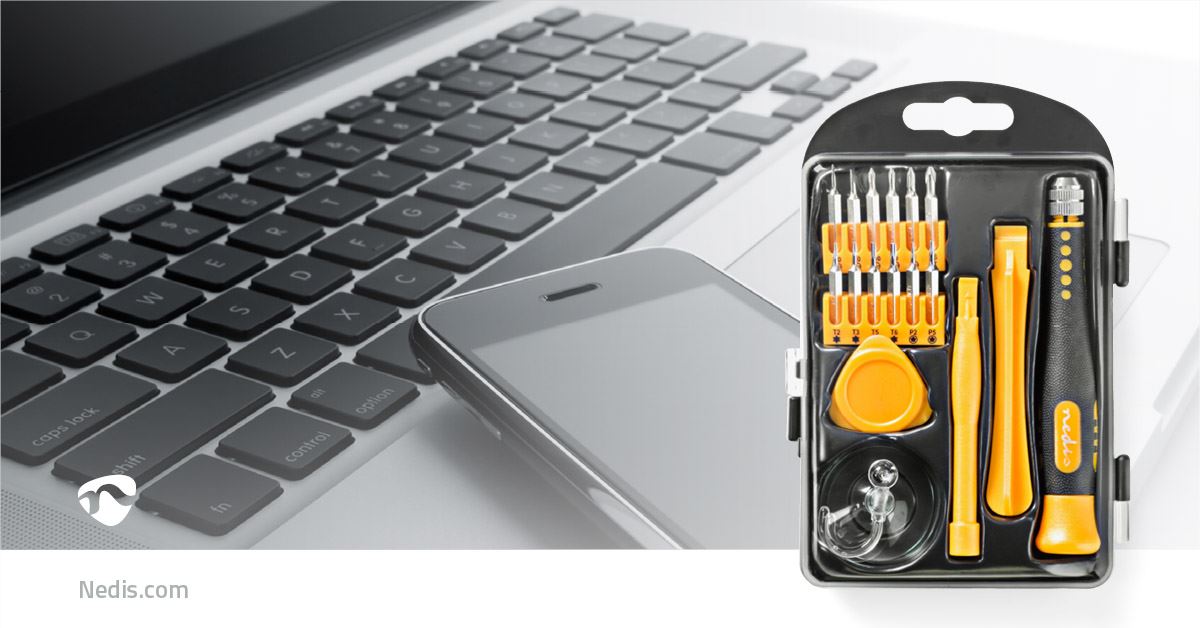 Nedis Phone/tablet repair set | 17-in-1 | PC / Smartphone / Tablet | Philips bits | Slotted bits | Pentalobe bits | Tri-wing bits